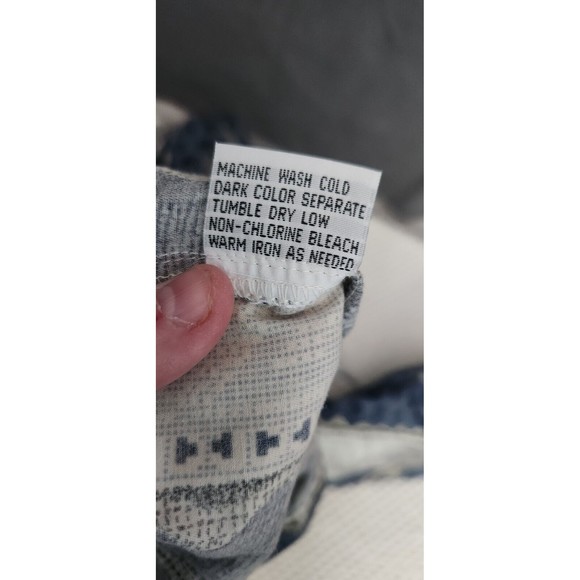 VTG Surjani Mens M Button Down Shirt Blue Tan Southwestern‎ Print 100% Cotton - Picture 7 of 7